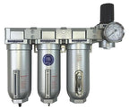 3/4" NPT Industrial (4-Stage) Moisture Removing Particulate Filter and Oil Removing Coalescing Filter and Desiccant Air Dryer and Air Pressure Regulator