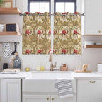2 Panel Kitchen Cafe Curtains, Desert Camels Sunlight Filtering Nature Air Through, Home Decor Window Covering Tier Curtains for Living Room 104W x 52L inch Tropical Palm Trees Sand Cords Brown