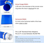DAVCO 1.25" x 100 ft Pool Backwash Hose, Heavy Duty Reinforced Blue PVC Lay Flat Water Discharge Pump Hoses For Swimming Drain Pools and Clean Filters,with 1 Clamp
