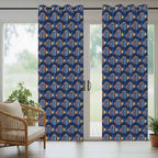 Fish Outdoor Curtains for Patio Vintage National Wind Fish Blue Waterproof Outside Curtains with Grommet Top Weatherproof Curtain for Cabana Pergola Gazebo, 2 Pack, 54" W x 108" L