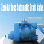 Zero Air Loss Automatic Drain Valve, 1/2" Npt Auto Drain Valve For Air Compressor, No Electricity Required, Mechanical Float Condensate Drain With Pre-Filter For Air Tanks Filters Dryers (blue)