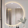 Bathroom Mirror, Dimmable LED Vanity Mirror Half Circle, Illuminated Mirror with Demister Pad, Large Wall Mirror with Touch Sensor (Size : 24x28''/60x70cm)