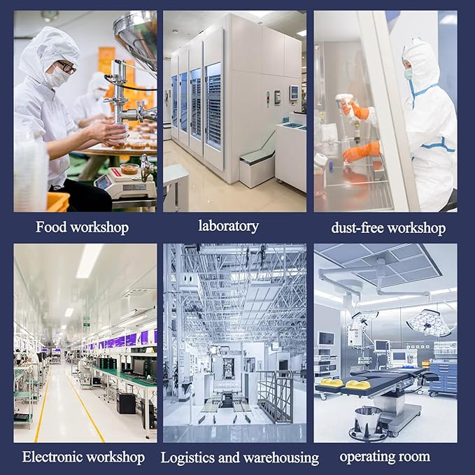 FFU HEPA H14-Filter Laminar Flow Hood Updated FanFilter Unit（Include HEPA Filter）100/ISO Class 5 Cleanroom/Laboratory/Cleanroom/Mushroom Room, Laminar Air Flow Hood(22.6"x22.6"110V)