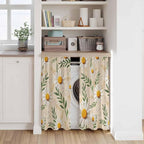 Spring Daisy Kitchen Curtains, Country Watercolor Flower Leaf Plant Light Filtering Window Curtain Panels, 2Pcs Rod Pocket Window Treatments Set for RV Dining Room Study Room 42x45 Inches