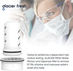 GLACIER FRESH Water Pitcher Filter Replacement for LS Home Dispenser and Pitcher Systems, Reduces Chlorine Taste and Odor, 1 Membrane Micro Filter and 1 Activated Carbon + Ion Exchange Filter