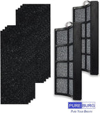 PUREBURG Replacement Filter Set Compatible with Hunter HPF500 Tower Air Purifier HP500FBLS HP500FGRS HP500FWHS, 2-Pack H13 HEPA + 8 Activated Carbon Pre-Filters
