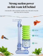 UPETTOOLS 10-40 Gla Aquarium Sponge Filter Ultra Quiet Aquarium Air Pump Bio Sponge Small Fish Tank Foam Filter Comes with 2 Sponges 2of Bio Ceramic Media Balls