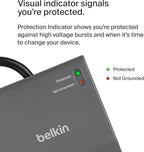 Belkin 12-Outlet Surge Protector Power Strip w/ 12 AC Outlets & 8ft Flat Plug, UL-Listed Heavy-Duty Extension Cord for Home, Office, Travel, Computer, Laptop, Charger - 3,940 Joules, Pack of 3