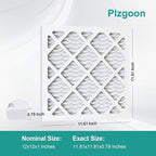 12x12x1 Air Filter MERV 8 MPR 600 (4 Pack) Pleated HVAC Furnace Filters for Home Air Conditioner AC Heating System (Exact Dimensions: 11.81"L x 11.81"W x 0.79"Th)