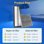Cabin & Engine Air Filter Kit for 2005-2015 Tacoma 4.0L(Gas)