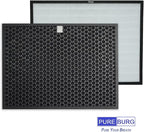 PUREBURG Replacement Filter Pack Compatible with RabbitAir BIOGS CLASSIC SPA-421A SPA-582A Air Purifier,H13 HEPA + Activated Carbon Filter Air Clean dust PM2.5 Odor