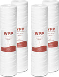20 x 4.5 Inch 5 Micron String Wound Sediment Water Filter Cartridge, SimPure Whole House Sediment Well Water Filter Replacement, Fits DB20P DB20P-3 (4 Pack)