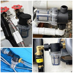 GIEX 200 Mesh Garden Hose Filter with Quick Connect, 3/4" GHT Thread Sediment Trap for Irrigation, Drip System, Misting, Greenhouse & Pressure Washer