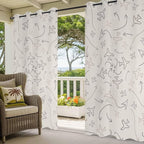 Abstract Airline Route Waterproof Outdoor Curtains for Patio, Windproof Weatherproof Curtains with Weighted Hem, Vintage Aircraft Arrows Light Filtering Privacy Drapes for Porch 54"x 108"