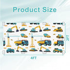4 Pcs Fluorescent Light Covers for Ceiling Lights Seamless Construction Vehicles Cranes Excavators Trucks Bulldozers Decorative Magnets Light Filters for Office Home Classroom Must Haves 4’ x 2’