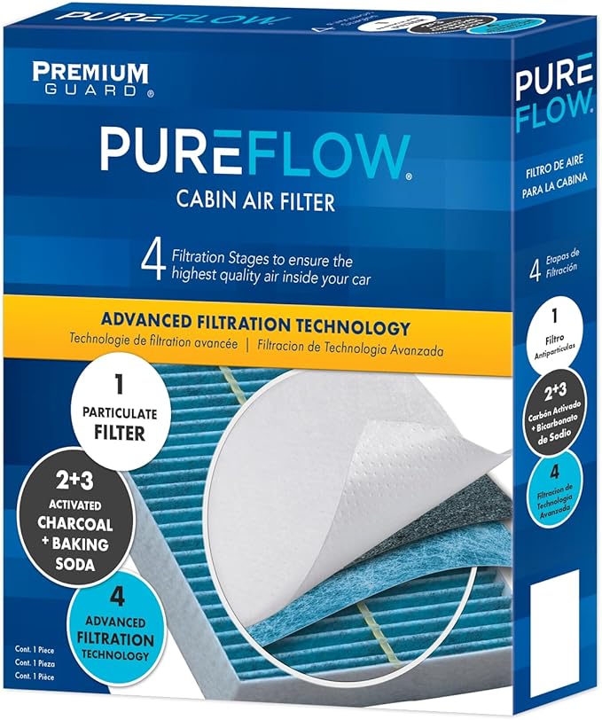 PureFlow Cabin Air Filter PC99239X | Fits 2019-2024 Kia Forte, 2021-2024 Hyundai Creta, 2024 Kia K3, 2020-2024 Forte5, 2017-2020 Elantra, 2018-2023 Kia Rio