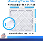 Filter King 16.5x47.5x1 Air Filter | 4-PACK | MERV 8 HVAC Pleated A/C Furnace Filters | MADE IN USA | Actual Size: 16.5 x 47.5 x .75"