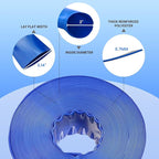 Poolvio Backwash Hose 2" x 50 ft, Blue Lay-Flat PVC Drain Hose with 2 Stainless Steel Thumb Screw Clamps, Tear-Resistant & Leak-Free for Swimming Pool Filter Cleaning, Flooded Area, Pond Draining