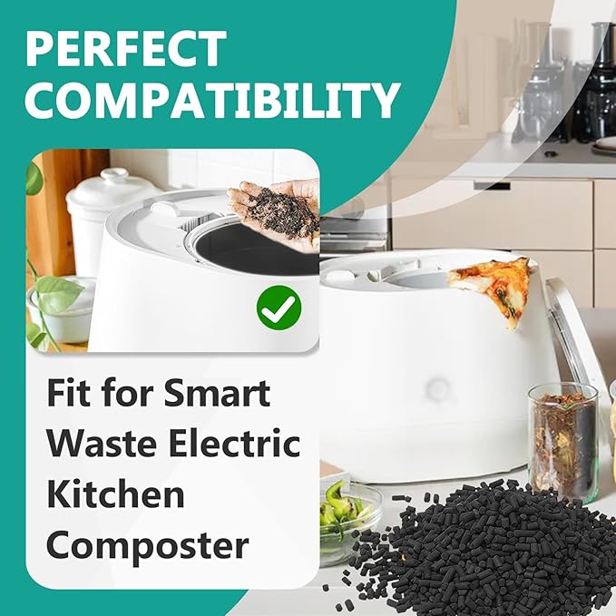 4 Pounds(8-Pack) Odor Absorbing Filter Refills for Lomi Smart Waste Kitchen Composter, Activated Charcoal Refills Compatible with Lomi Kitchen Composter
