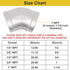 45 Degree Elbow 1PCS, 1" NPT Female x 1" NPT Female 304 Stainless Steel Pipe Fitting, Connector Coupler Apply to Outdoor/Garden/Industrial