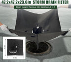 2 Pack PET Storm Drain Filter-47.2x47.2x23.6in Oil & Sediment Guard with 4 Lifting Loops,Square Witches Hat Catch Basin Filter for Parking lot Street Construction Site Industrial Plant