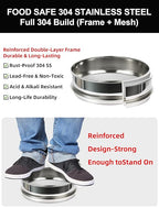 All 304 Stainless Steel 200 Mesh Test Sieve (0.075mm Aperture), 8 Inch/20cm Diameter, Lab Sifter, Fine Screen for Cement Powder, Silt, Soil & 3D Printing Filtering