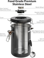 Veken Coffee Canister with Window,Airtight Stainless Steel Pantry Container,Home Kitchen Food Storage Organizers for Ground,Beans,Espresso,Rice,Tea,Sugar,Cereal, Decor,Bar Accessories,Gifts,22OZ,Black
