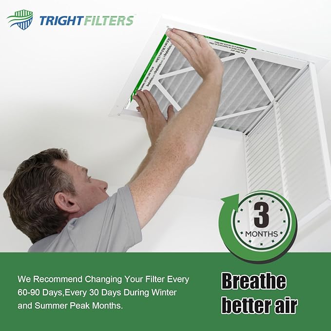 14x25x1 Air Filter 4 Pack, Durable MERV 8 Pleated Home HVAC AC Furnace Filters, Lightweight Compact Air Conditioner Filter Replacement