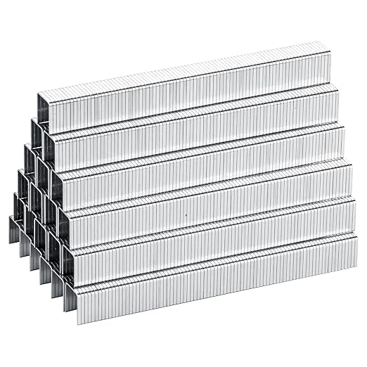 meite T-50 Staples, 1/2 Inch Length Heavy Duty Staples for Staple Gun, Galvanized, 20 Gauge 3/8" Crown, Compatible with T-50 Staple Gun, Ideal for Upholstery, Construction, Furniture (5,000 Counts)