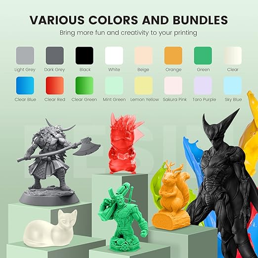 SUNLU 3D Printer Resin 3kg, Fast Curing Standard 3D Resin for Most Resin 3D Printers, 395 to 405nm UV Curing 3D Printing Liquid Photopolymer Resin, Low Shrinkage and High Precision, 3000g, Black
