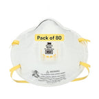 3M Particulate Respirator 8210V with Cool Flow Valve, Pack of 80, NIOSH APPROVED, Disposable, Smoke, Grinding, Sanding, Sawing, Sweeping, Woodworking, Dust