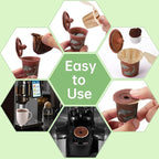 Aussen Disposable Coffee Paper Filters Replacement Kerig Filter Fit All Keurig Single Serve Filter Brands Compatible with Reusable Single Serve Pods Keurig Coffee Maker (Natural with Lid, 300pcs)