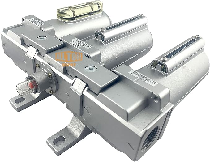 3/4" NPT HEAVY DUTY Industrial Grade 3 Stages Filter Coalescing Desiccant Dryer System For Compressed Air Lines, Metal Bowls, Great For Paint Spray And Plasma Cutter (AUTO DRAIN)