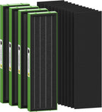 FLT4825VO Toxin Clear HEPA Replacement Compatible with AC4825 AC4300 AC4800 AC4900 AC4850, 4 True HEPA Filters & 12 Activated Carbon Pre-Filters, FLT4825VO, Black/Green