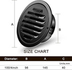 Zonon 12 Pcs Stainless Steel Soffit Vents 4 Inch Round Dryer Vent Cover with Mesh Screen for Home Outdoor Bathroom Wall Ceiling Outside Exterior Exhaust (Black)