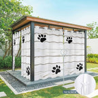 Wood Grain Outdoor Curtains for Patio Claws Animals Wooden White Waterproof Outside Curtains with Grommet Top Weatherproof Curtain for Cabana Pergola Gazebo, 2 Pack, 54" W x 108" L