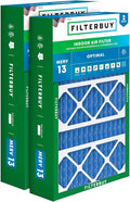 Filterbuy 15.75x27.63x3.50 Air Filter MERV 13 Optimal Smoke & Allergy Defense (2-Pack), Pleated HVAC AC Furnace Filters for AprilAire Space-Gard 104 & 2140 (Actual Size: 15.69 x 27.56 x 3.50)