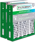 Filterbuy 20x25.25x3.5 Air Filter MERV 8 Essential Dust & Allergy Defense (2-Pack), Pleated HVAC AC Furnace Filters for AprilAire Space-Gard 102 & 2120 (Actual Size: 19.94 x 25.38 x 3.75)