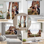 Farm Cows Kitchen Curtains 24 Inch Length, Small Window Curtains Tab Top, Farmhouse Barn Funny Animals Butterfly Light Filtering Short Window Treatments Tier Drapes 27.5"x24" 2 Panel