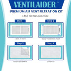 Complete Air Vent Register Filter Set Cut To Fit Any Size 16" x 60" & 50" Velcro Tape, Electrostatic Fabric. Purifies Air, Helps Reduce Allergies From Dusty Ducts, AC Furnace System (2)