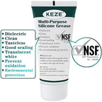KEZE Silicone Grease Waterproof Food Grade Silicone Sealant Lubricant for Plumbers Valve Faucet O Rings 1 oz 3-Pack