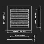 Repa Market 8" x 8" Inch (Inner Dimensions) Galvanized Black Soffit Vent Cover - Louvered Square Gable Vent with Mesh Screen - Intake/Exhaust Ventilation Grill - HVAC Ducting Return Air Vent Cover