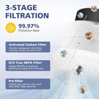 2-Pack Core Mini Filter Compatible with LEVOIT Core Mini Air Purifie-r, 3-in-1 H13 HEPA High-Efficiency Activated Carbon Pre-filter for LEVOIT Core Mini Replacement Filter