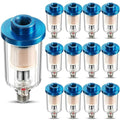 Mudder 10 Pcs Compressed Air Filter Water Oil Separator 1/4 Inch NPT Inlet and Outlet Airbrush Filter Moisture Separator for Air Line Compressor Fitting, 90 PSI