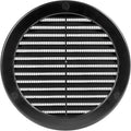Vent Systems 6" Inch (Opening Dimensions) - Pack of 50 - Black Soffit Vent Cover - Plastic Round Air Vent Grille - Built-in Mesh Screen - HVAC Register Louver for Bathroom, Home, Kitchen