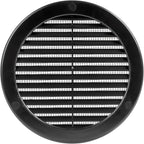 Vent Systems 6" Inch (Opening Dimensions) - Pack of 50 - Black Soffit Vent Cover - Plastic Round Air Vent Grille - Built-in Mesh Screen - HVAC Register Louver for Bathroom, Home, Kitchen