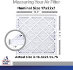 Filter King 17x22x1 Air Filter | 4-PACK | Carbon MERV 8 HVAC Pleated A/C Furnace Filters | MADE IN USA | Actual Size: 16.5 x 21.5 x .75"
