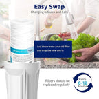 Membrane Solutions 10 Micron 10"x2.5" String Wound Whole House Water Filter Replacement Cartridge Universal Sediment Filters for Well Water - 6 Pack