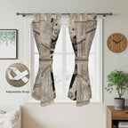 Funny Farm Animals Bathroom Curtains 63 Inch Length, Window Curtains Tab Top, Vintage Barn Brown Sunflowers Light Filtering Window Treatments Drapes 52"x63" 2 Panel