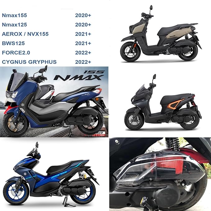 Motorcycle Air Filter Guard Cover Engine Protective Shell Case Waterproof Dustproof Cover for Y-AM-AHA Nmax155 Nmax125 BWS125 AEROX NVX155 CYGNUS GRYPHUS FORCE2.0 2020-2024 Black